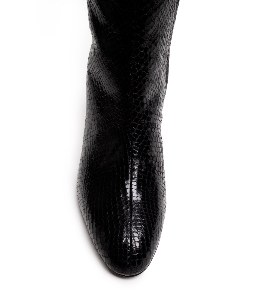 THELMA BOOT IN PYTHON BLACK
