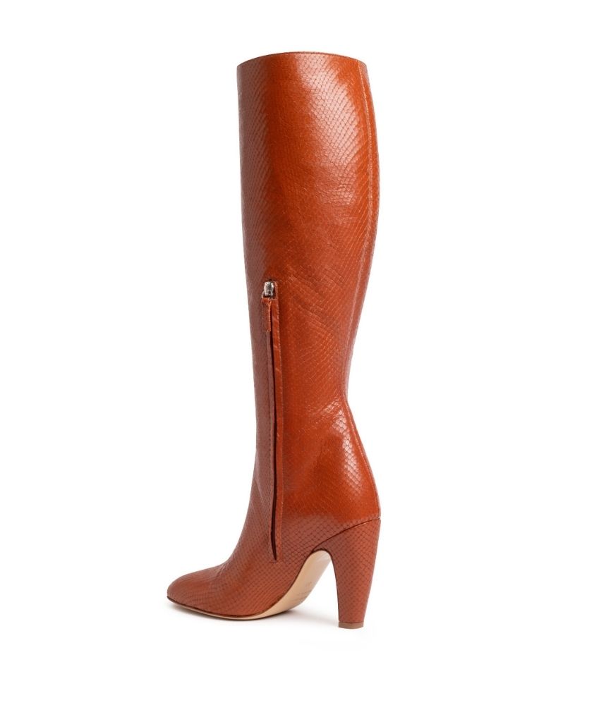 THELMA BOOT IN PYTHON CARAMEL