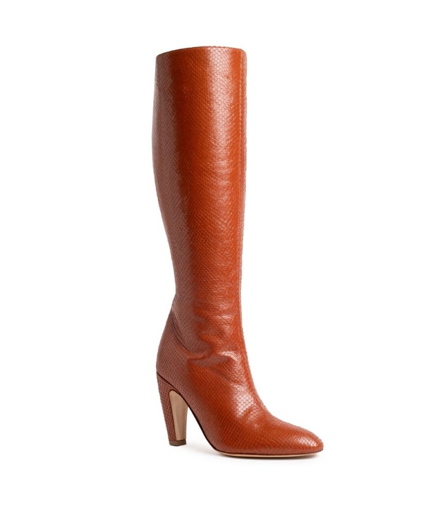 THELMA BOOT IN PYTHON CARAMEL