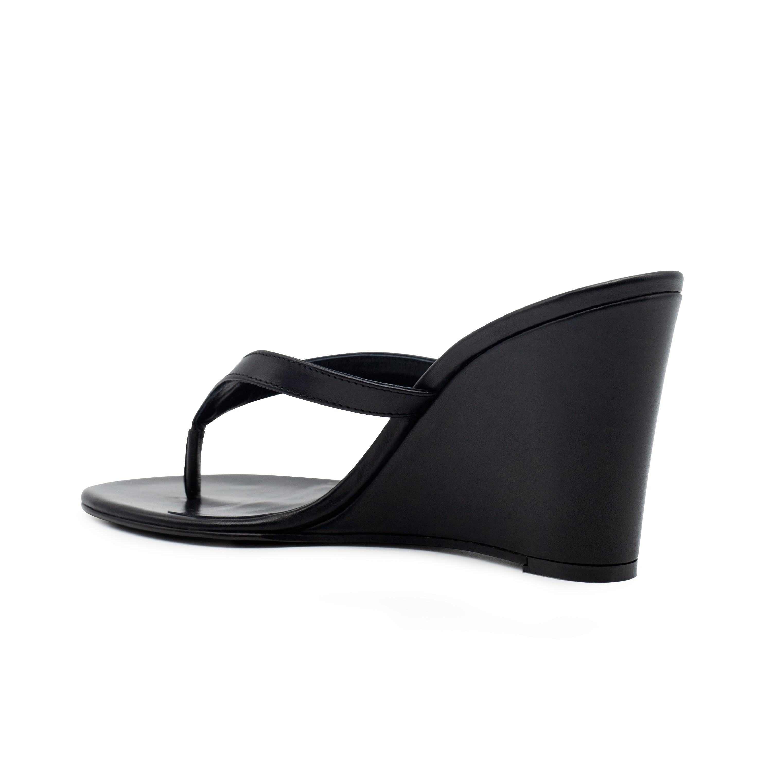 THE WEDGE BLACK IN LEATHER