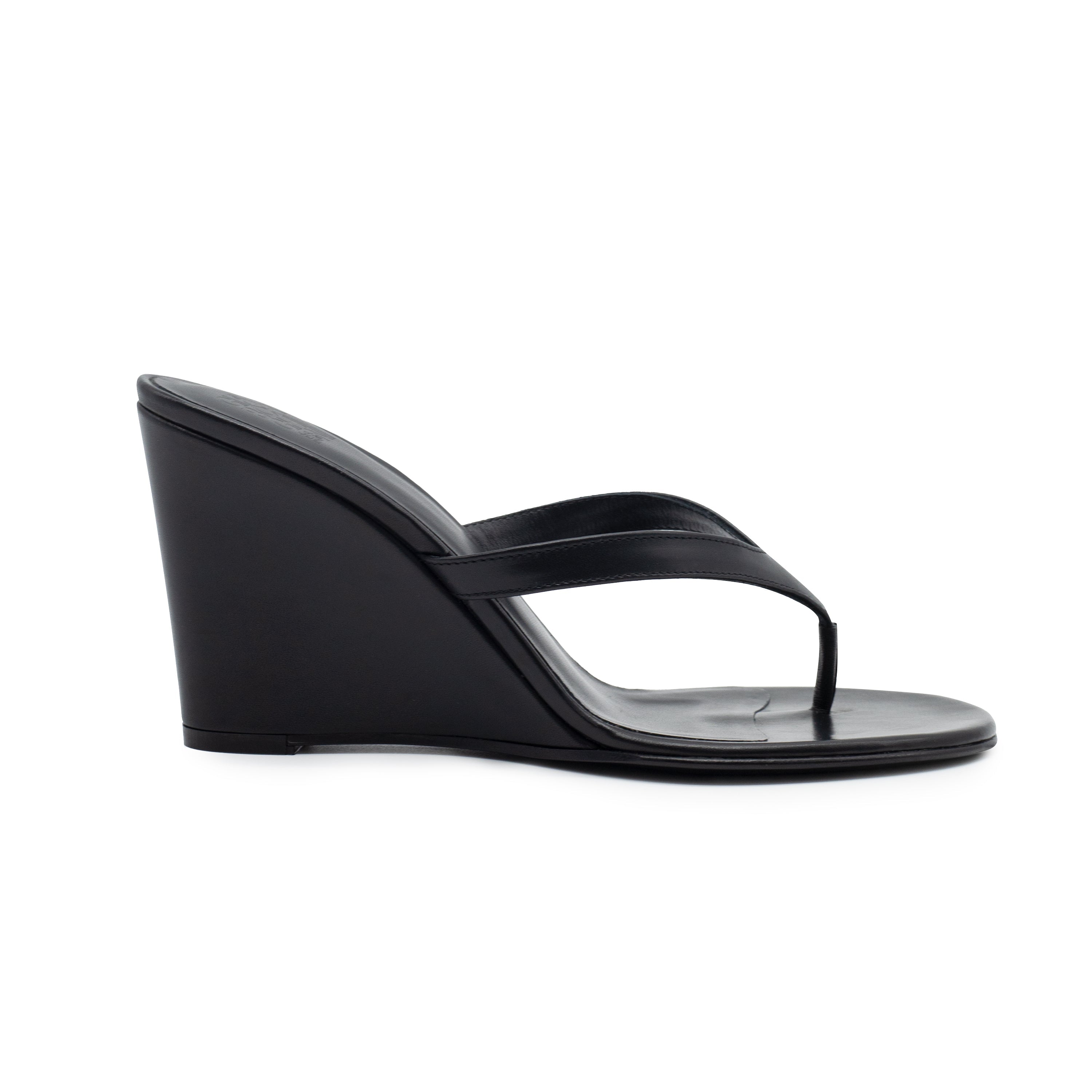 THE WEDGE BLACK IN LEATHER
